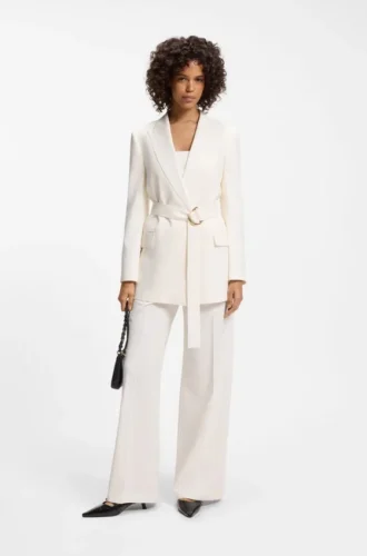 Relaxed-fit blazer with D-ring belt