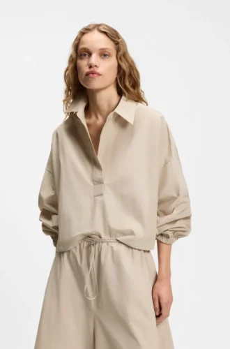 Relaxed-fit blouse in a cotton blend