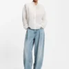 Relaxed-fit blouse in cotton muslin Relaxed-fit blouse in cotton muslin