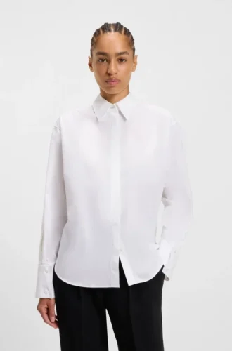 Relaxed-fit blouse in cotton poplin
