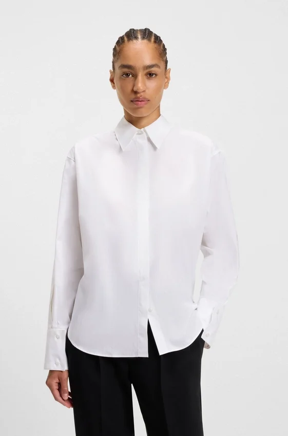 Relaxed-fit blouse in cotton poplin Relaxed-fit blouse in cotton poplin