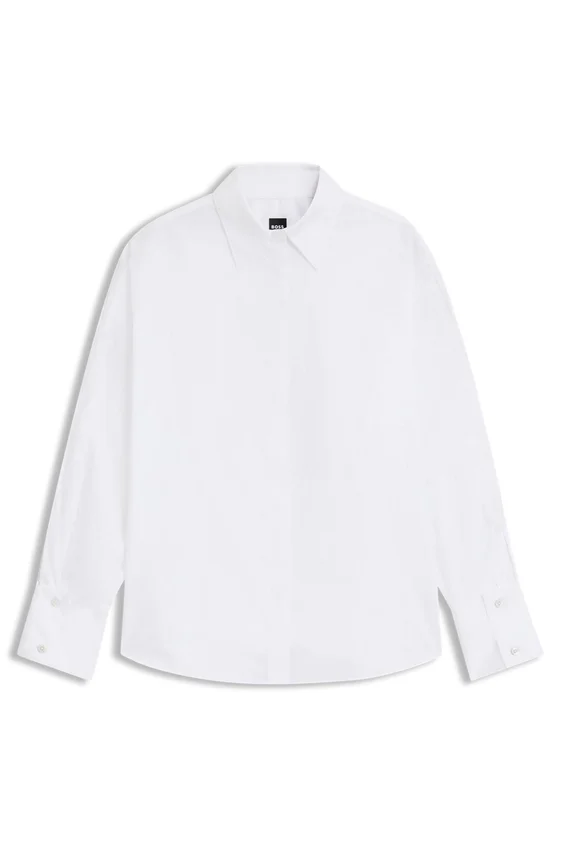 Relaxed-fit blouse in cotton poplin Relaxed-fit blouse in cotton poplin