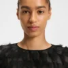 Relaxed-fit blouse in feather jacquard