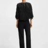 Relaxed-fit blouse in feather jacquard