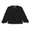 Relaxed-fit blouse in feather jacquard