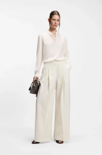 Relaxed-fit blouse in sandwashed silk