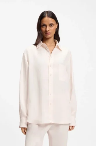 Relaxed-fit blouse with chest pocket
