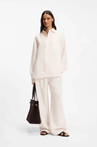 Relaxed-fit blouse with chest pocket