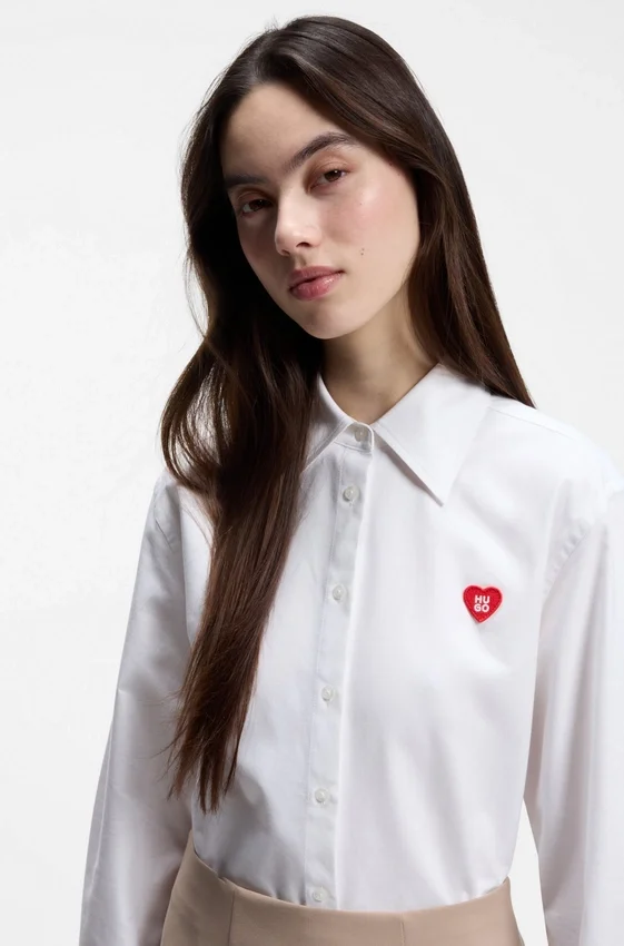 Relaxed-fit blouse with heart logo Relaxed-fit blouse with heart logo
