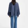 Relaxed-fit blouse with stand collar