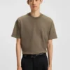 Relaxed-fit cotton-jersey T-shirt with logo print