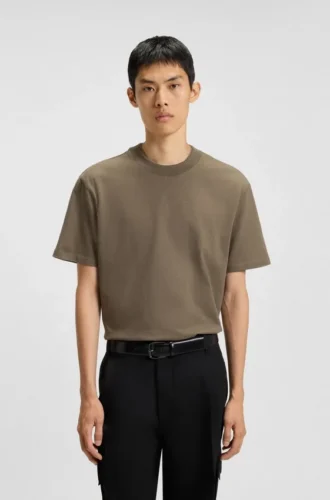 Relaxed-fit cotton-jersey T-shirt with logo print