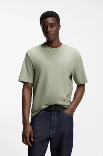 Relaxed-fit cotton-jersey T-shirt with logo print