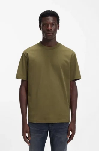 Relaxed-fit cotton-jersey T-shirt with logo print