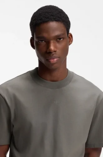 Relaxed-fit cotton-jersey T-shirt with logo print