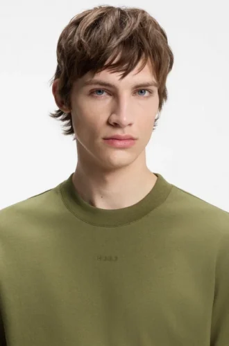 Relaxed-fit cotton-jersey T-shirt with logo print