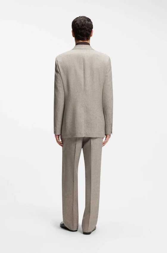 Relaxed-fit double-breasted blazer with micro pattern Relaxed-fit double-breasted blazer with micro pattern
