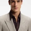 Relaxed-fit double-breasted blazer with micro pattern Relaxed-fit double-breasted blazer with micro pattern