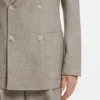 Relaxed-fit double-breasted blazer with micro pattern Relaxed-fit double-breasted blazer with micro pattern