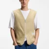 Relaxed-fit gilet in mercerized cotton