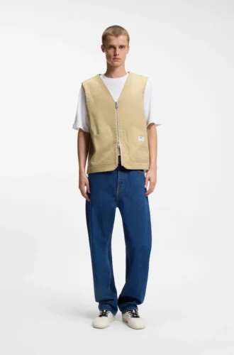 Relaxed-fit gilet in mercerized cotton Relaxed-fit gilet in mercerized cotton