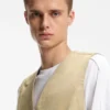 Relaxed-fit gilet in mercerized cotton