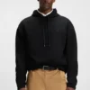 Relaxed-fit hoodie in mercerised cotton