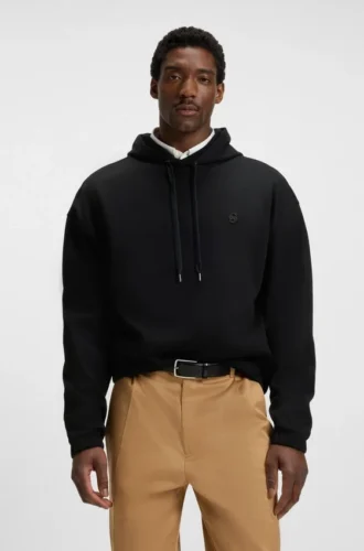 Relaxed-fit hoodie in mercerised cotton
