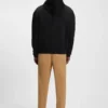 Relaxed-fit hoodie in mercerised cotton