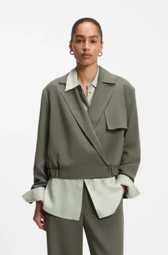Relaxed-fit jacket in Japanese crepe