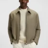 Relaxed-fit jacket in stretch fabric with wing collar Relaxed-fit jacket in stretch fabric with wing collar