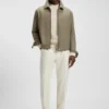 Relaxed-fit jacket in stretch fabric with wing collar Relaxed-fit jacket in stretch fabric with wing collar