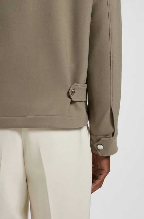 Relaxed-fit jacket in stretch fabric with wing collar Relaxed-fit jacket in stretch fabric with wing collar