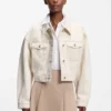 Relaxed-fit jacket in washed ecru denim
