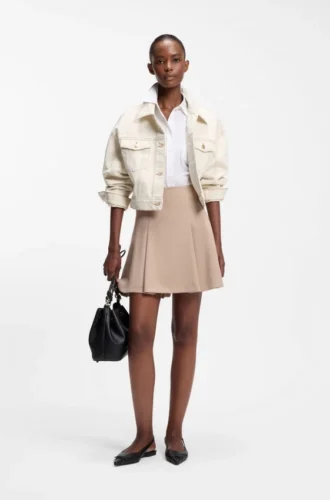Relaxed-fit jacket in washed ecru denim