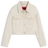 Relaxed-fit jacket in washed ecru denim