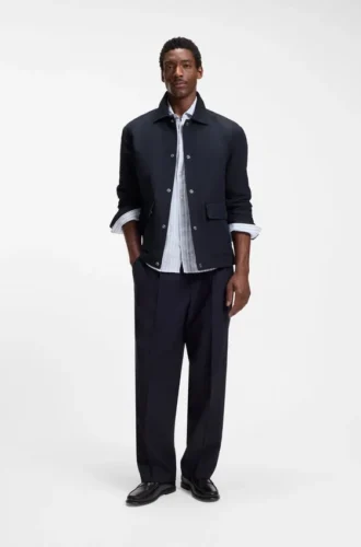 Relaxed-fit jacket in water-repellent peached fabric
