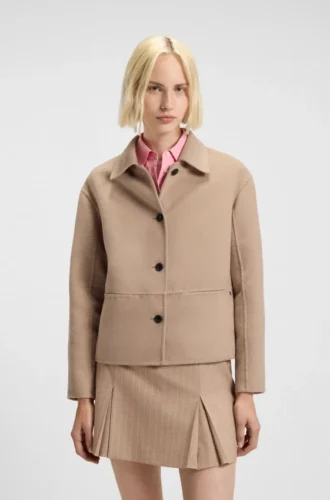 Relaxed-fit jacket with button front
