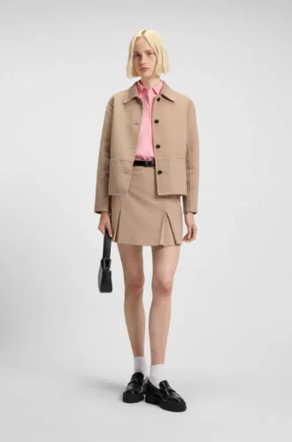 Relaxed-fit jacket with button front