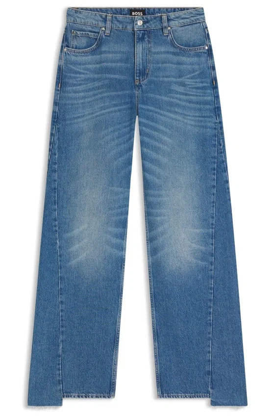 Relaxed-fit jeans with stepped hems Relaxed-fit jeans with stepped hems
