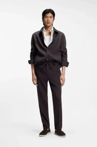 Relaxed-fit overshirt in a linen blend
