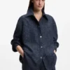 Relaxed-fit overshirt in denim-look tweed