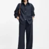 Relaxed-fit overshirt in denim-look tweed