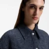 Relaxed-fit overshirt in denim-look tweed