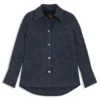 Relaxed-fit overshirt in denim-look tweed