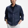 Relaxed-fit overshirt in Italian-made linen twill