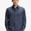 Relaxed-fit overshirt in washable virgin wool Relaxed-fit overshirt in washable virgin wool