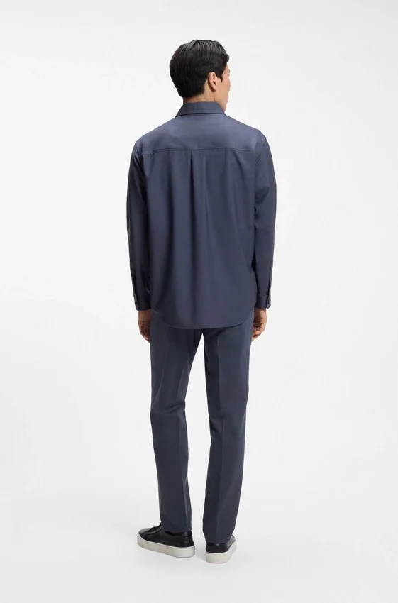 Relaxed-fit overshirt in washable virgin wool Relaxed-fit overshirt in washable virgin wool