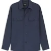 Relaxed-fit overshirt in washable virgin wool Relaxed-fit overshirt in washable virgin wool
