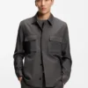 Relaxed-fit overshirt in water-repellent wool